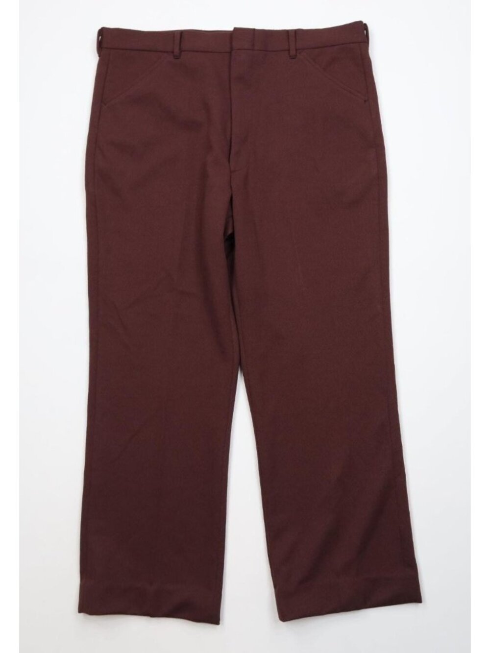 Vintage 70s Streetwear Mens 36x27 Knit Flared Wide Leg Chino Pants Maroon USA